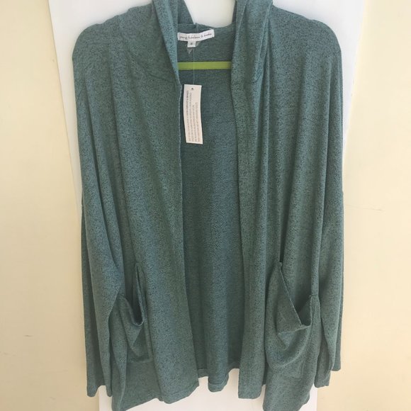 Young Fabulous & Broke Women's Plus Size Small Open Front Cardigan With Hoodie - Picture 1 of 7